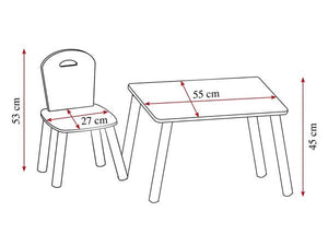 Set masă și scaune pentru copii Atmosphera Alex, MDF, pin