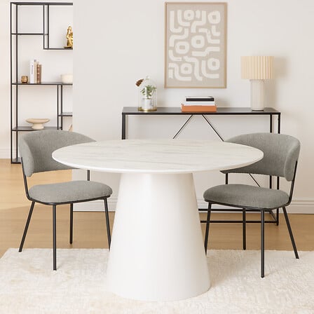 Masă de dining Atmosphera Taquari, Alb, 120 cm