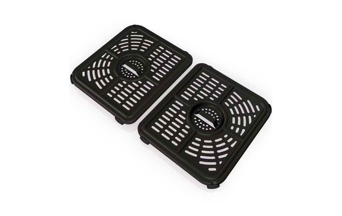 Friteuză cu aer cald Ninja Flex Drawer AF500EU, capacitate 2 kg, 2470 W, interval de temperatură 40 - 240 °C, două zone de gătit, 7 programe, negru