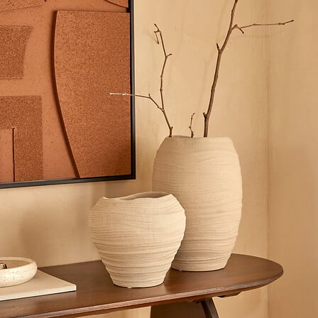 Vază Atmosphere Prudi, ceramică, albă, 20 cm