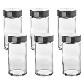 Комплект 6 стъклени буркана за подправки 5five, Прозрачен, 80 ml