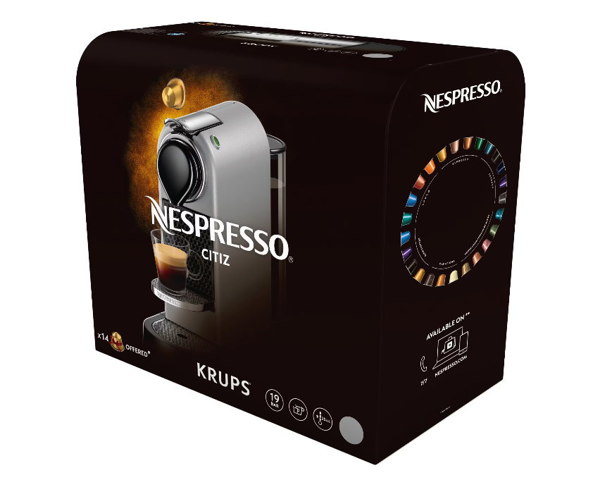 Espressor Krups Nespresso CitiZ XN740B, 19 bar, 1260W, 1 l, Argintiu