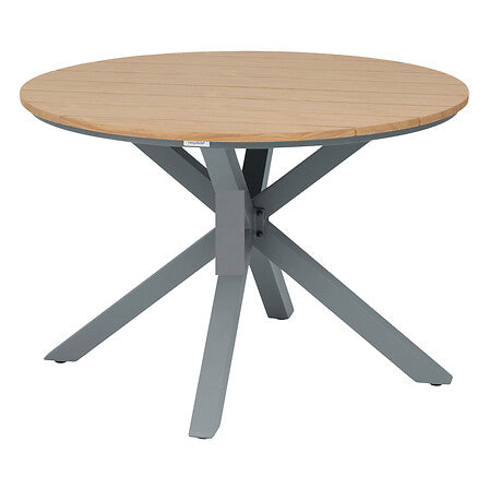 Fixed round table Oraclion 4 seats walnut graphite