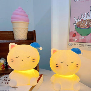 Lampă de noapte pentru copii cu baterii Atmosphera Cat, 10x11 cm