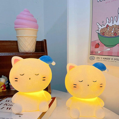 Lampă de noapte pentru copii cu baterii Atmosphera Cat, 10x11 cm