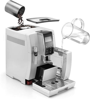 Espressor DeLonghi ECAM 350.35.W Dinamica, 1450W, 15 bar, rezervor de apă de 1,8 L, Alb