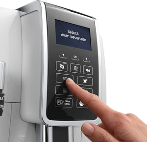 Espressor DeLonghi ECAM 350.35.W Dinamica, 1450W, 15 bar, rezervor de apă de 1,8 L, Alb