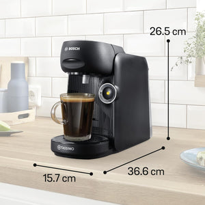 Espressor Bosch Tassimo Finesse TAS162E, 1400 W, 3,3 bari, 0,7 l, Intensity Boost, Autocurățare și decalcifiere, Capsule, Negru