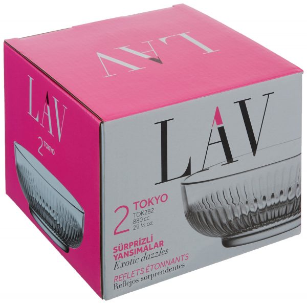 Bol de salată din sticlă LAV Tokyo, 880 ml, 2 buc. 