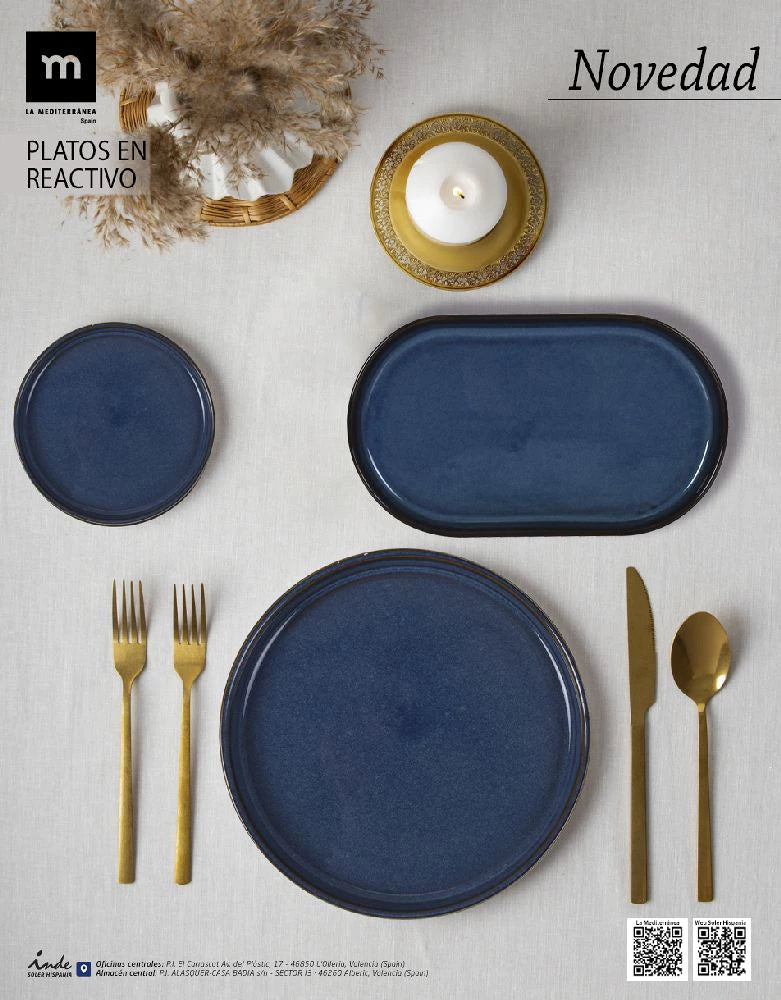 Farfurie ovala LA MEDITERRANEA Chester Blue, portelan