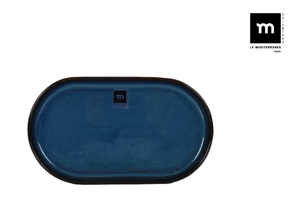 Farfurie ovala LA MEDITERRANEA Chester Blue, portelan