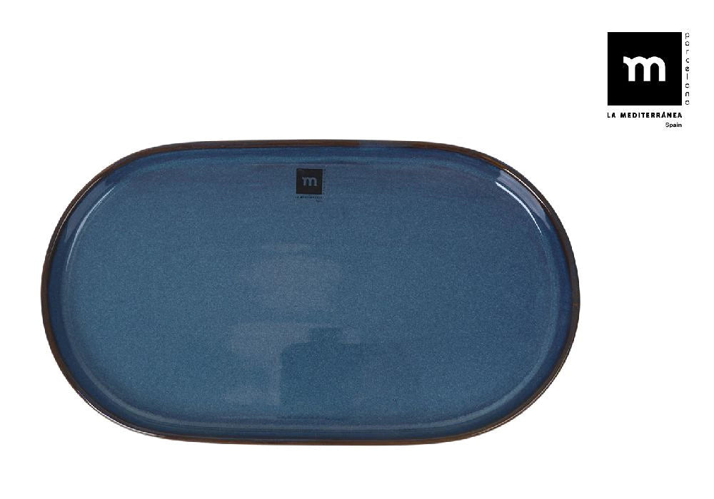 Farfurie ovala LA MEDITERRANEA Chester Blue, portelan