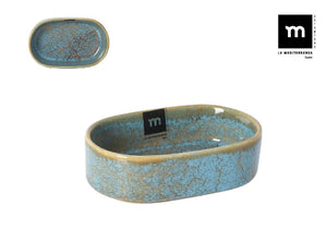 Bol oval LA MEDITERRANEA Albastru Scratch, 13x8 cm, porțelan