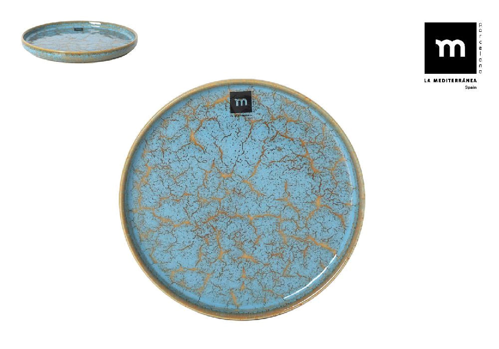 Farfurie desert LA MEDITERRANEA Albastru Scratch, 20x2,3 cm, porțelan