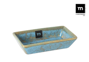 Bol dreptunghiular LA MEDITERRANEA Albastru zgâriat, 14x7 cm, Porțelan