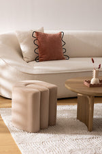 Pouf atmosferă Bolan, Catifea, Bej