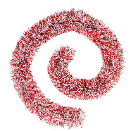 Fine strand boa garland 15 cm x 2 m 8 ply red white