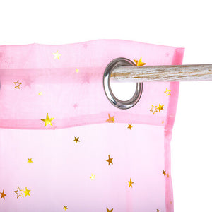 Perdea transparentă pentru copii Atmosphera cu stele 140x250cm, roz