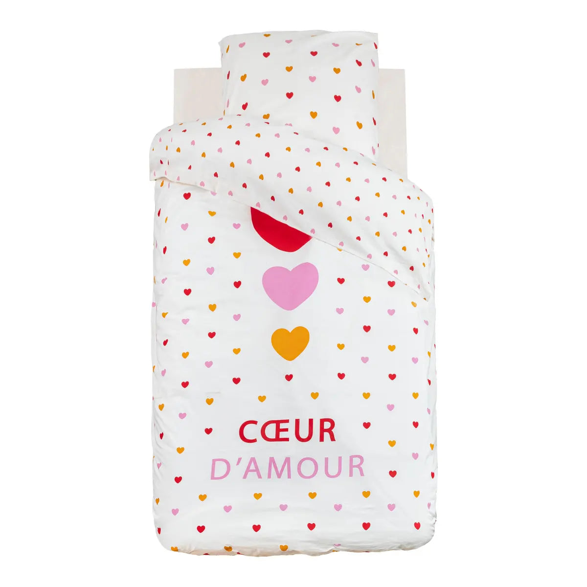 Lenjerie de pat reversibilă pentru copii Atmosphera Love, 140x200 cm, bumbac