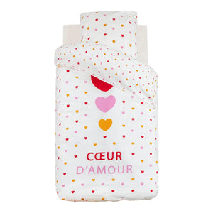 Lenjerie de pat reversibilă pentru copii Atmosphera Love, 140x200 cm, bumbac