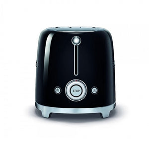 Prăjitor de pâine SMEG TSF01BLEU, 950 W, 2 felii, 6 niveluri de prăjire, Negru/Argintiu