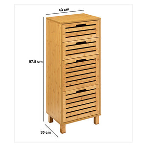 Dulap de baie 5five Sicla, 4 sertare, bambus