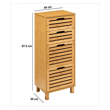 Dulap de baie 5five Sicla, 4 sertare, bambus