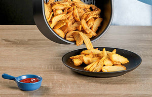 Friteuză cu aer cald Deerma KZ100, 1000W, Capacitate 3 l, Ecran tactil, Negru