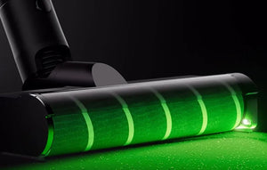 Aspirator vertical Deerma DEM-T30W cu stație, 240W, 23kPa, Lampă optică, Fără fir, Negru