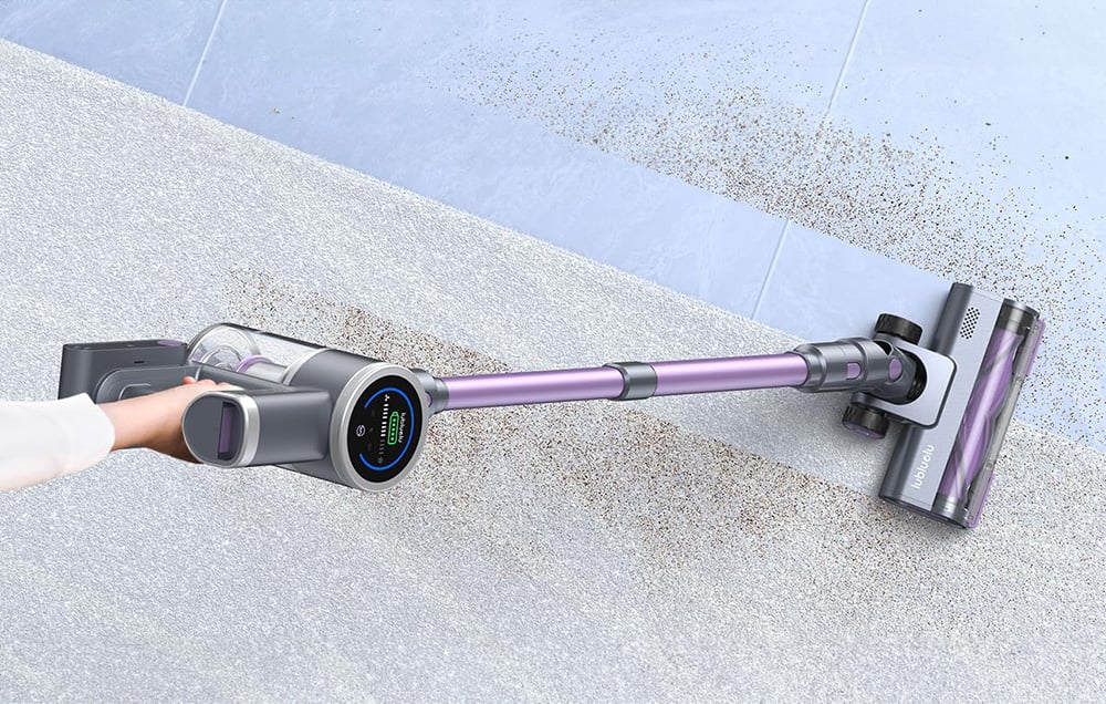 Aspirator vertical fără fir Lubluelu 202, 220 W, filtru HEPA, violet