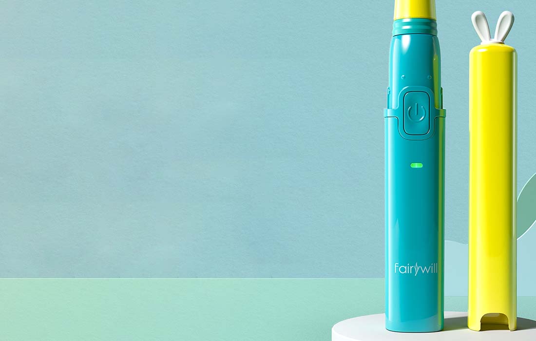 Periuță de dinți electrică pentru copii FairyWill FW-2001, set de accesorii, albastră
