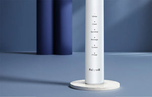 Periuță de dinți electrică cu ultrasunete FairyWill FW-P80 cu 8 accesorii și husă, albă