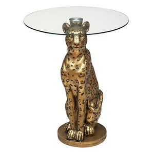 Masă de cafea Atmosphera Wild Leopard, 40 cm, sticlă
