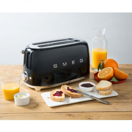 Prăjitor de pâine SMEG TSF02BLEU, 1500W, 4 felii, 6 niveluri de rumenire, Negru