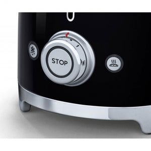 Prăjitor de pâine SMEG TSF02BLEU, 1500W, 4 felii, 6 niveluri de rumenire, Negru