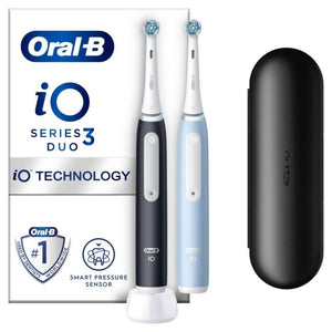Set periuță de dinți electrică Oral-B io 3, Negru, Albastru