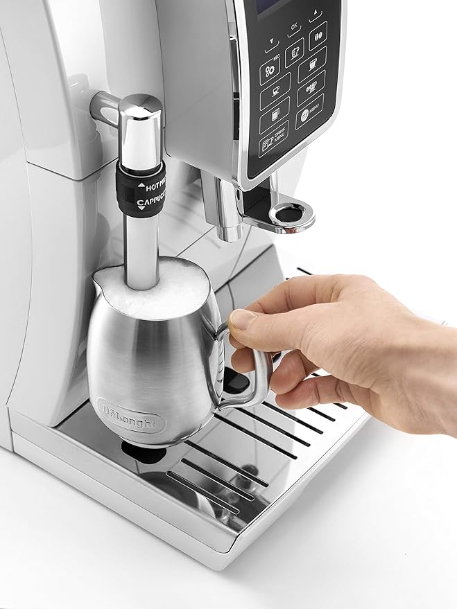 Espressor DeLonghi ECAM 350.35.W Dinamica, 1450W, 15 bar, rezervor de apă de 1,8 L, Alb
