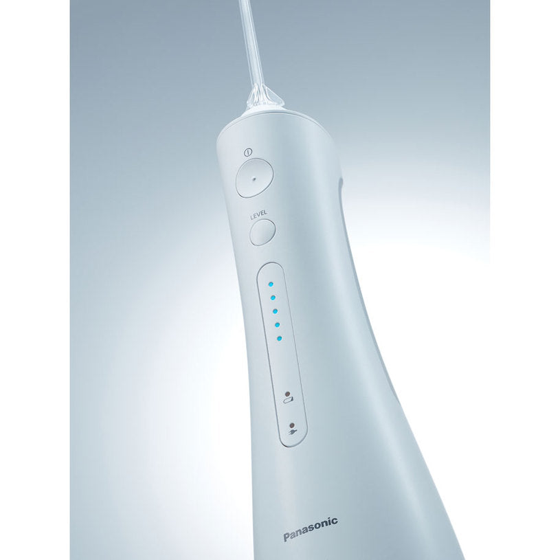 Jet de apă dentar Panasonic EW1511W503, tehnologie cu ultrasunete, 5 programe, alb/argintiu