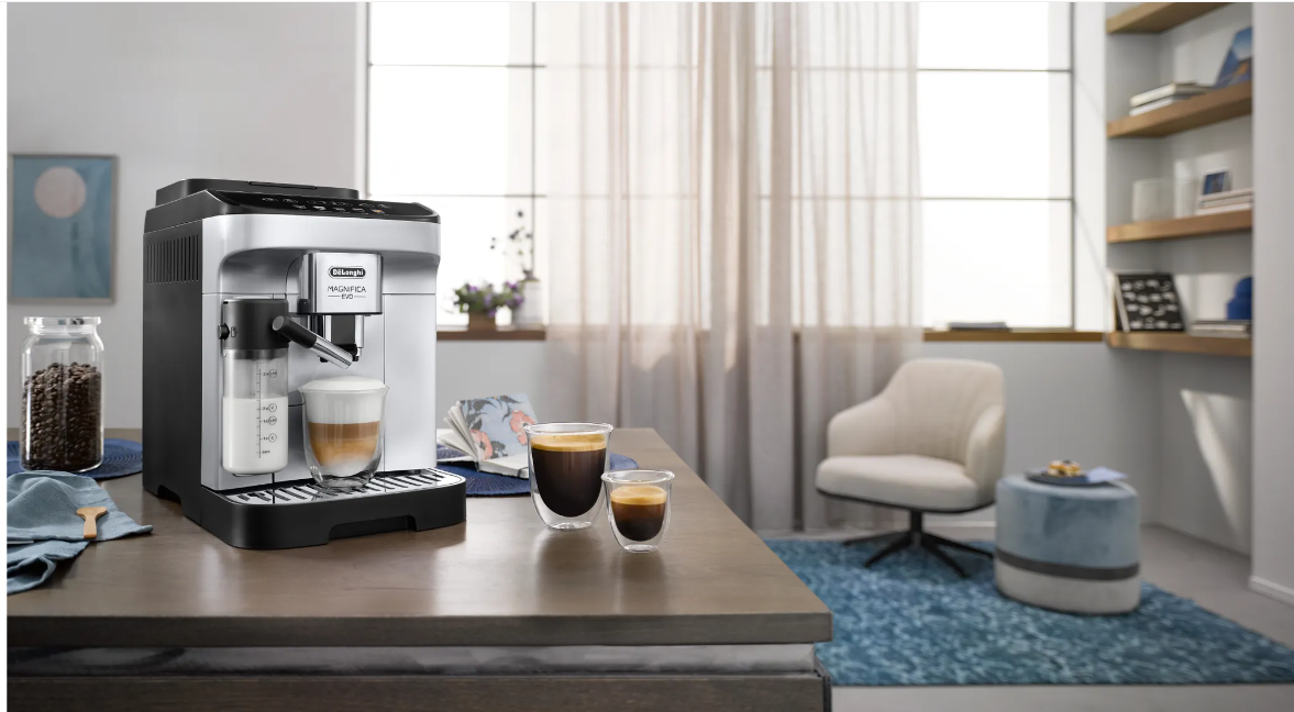 Espressor Delonghi Magnifica Evo ECAM 290.61.SB, 1450W, 1.8 L, 15 bare, LatteCrema, Argintiu 