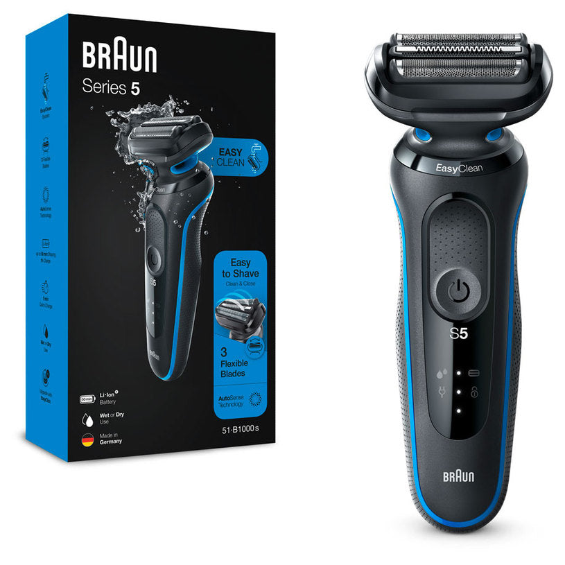 Aparat de ras Braun 51-B1000S Wet &amp; Dry, negru/albastru