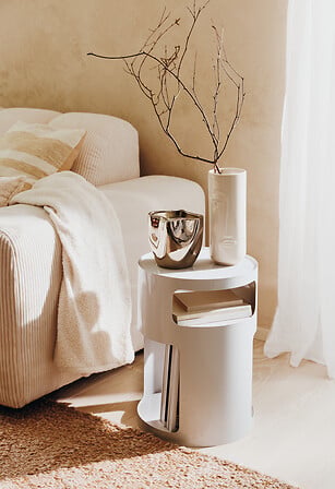 Masă laterală Atmosphera Ashdal, Metal, Ø32.5 cm