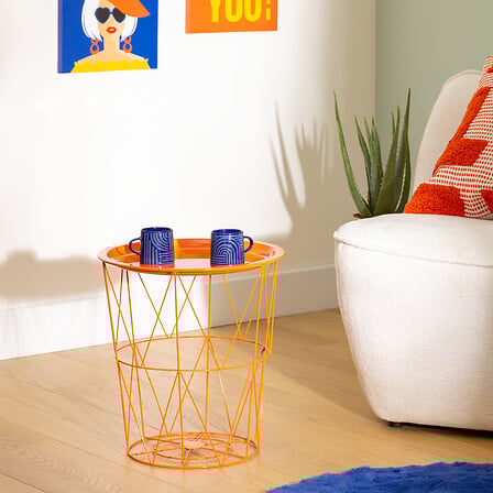 Masă laterală Atmosphera Kumi, Metal, Ø37 cm