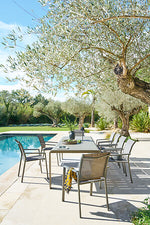 Essentia wenge praline stacking aluminium dining chair