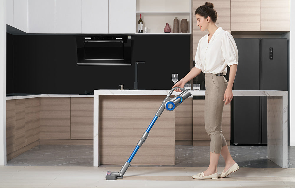 Aspirator vertical fără fir JIMMY H8 UP, Putere de aspirare 160AW, Putere 500W, Autonomie 60 min, Albastru