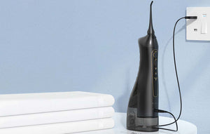 Set periuță de dinți cu ultrasunete FairyWill FW-507+FW-5020E și ață dentară, negru