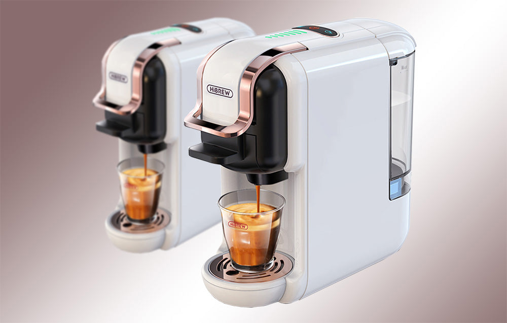 Espressor multifuncțional 5 în 1 Hibrew pentru cafea măcinată, capsule Nespresso, Dolce Gusto, Lavazza, capsule Espresso, K-cup, 1450 w, 19 bar, alb