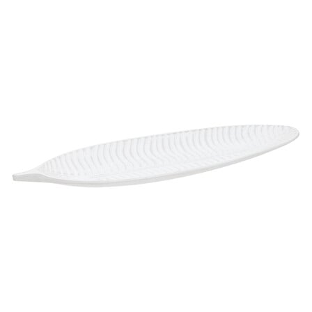 Декоративна поднос-органайзер atmosphera Maïa, Форма на лист, 39 cm, Бял MDF