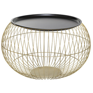 Masă de cafea Atmosphera Alya, Metal, Auriu, 2 bucăți