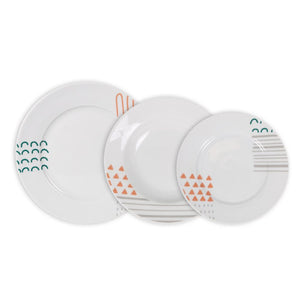 Set de masă LA MEDITERRANEA Veronique, 12 piese, porțelan