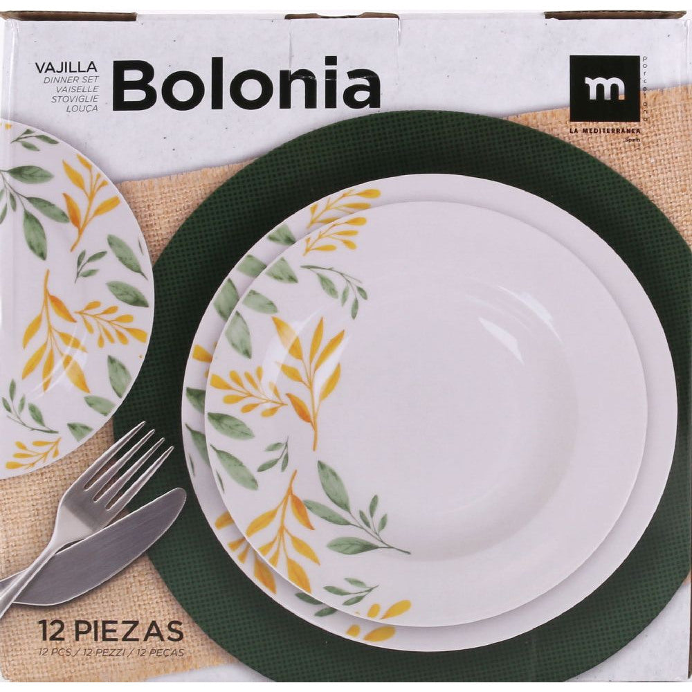 Set de sufragerie LA MEDITERRANEA Bolonia, 12 piese, portelan